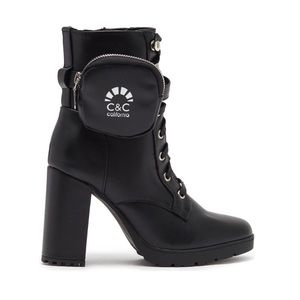 C&C California nixon pouch lace up HighHeeled Lug Sole Booties Ladies Size 9